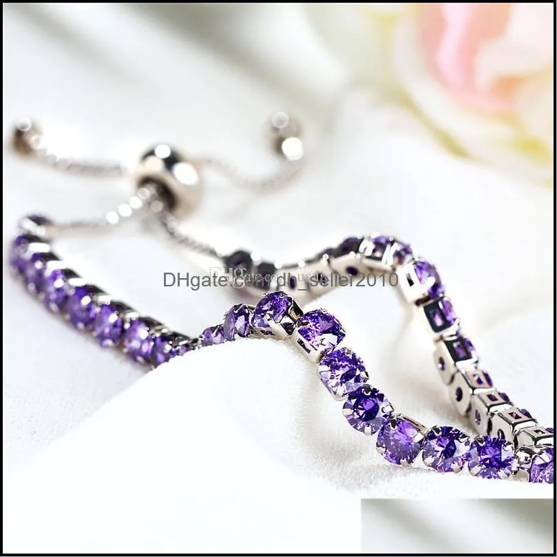 cubic zirconia diamond bracelet iced out silver gold pull adjustable bracelets cuffs women wedding fashion jewelry gift