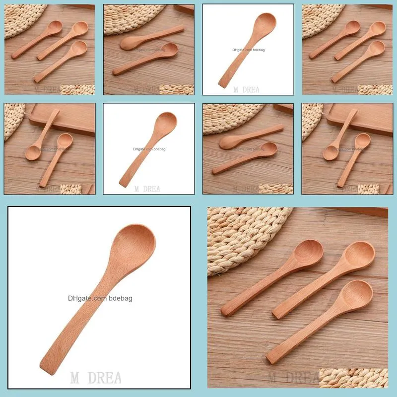 12 7x3cm wooden spoon ice cream honey spoons baby spoons kitchen using small scoop