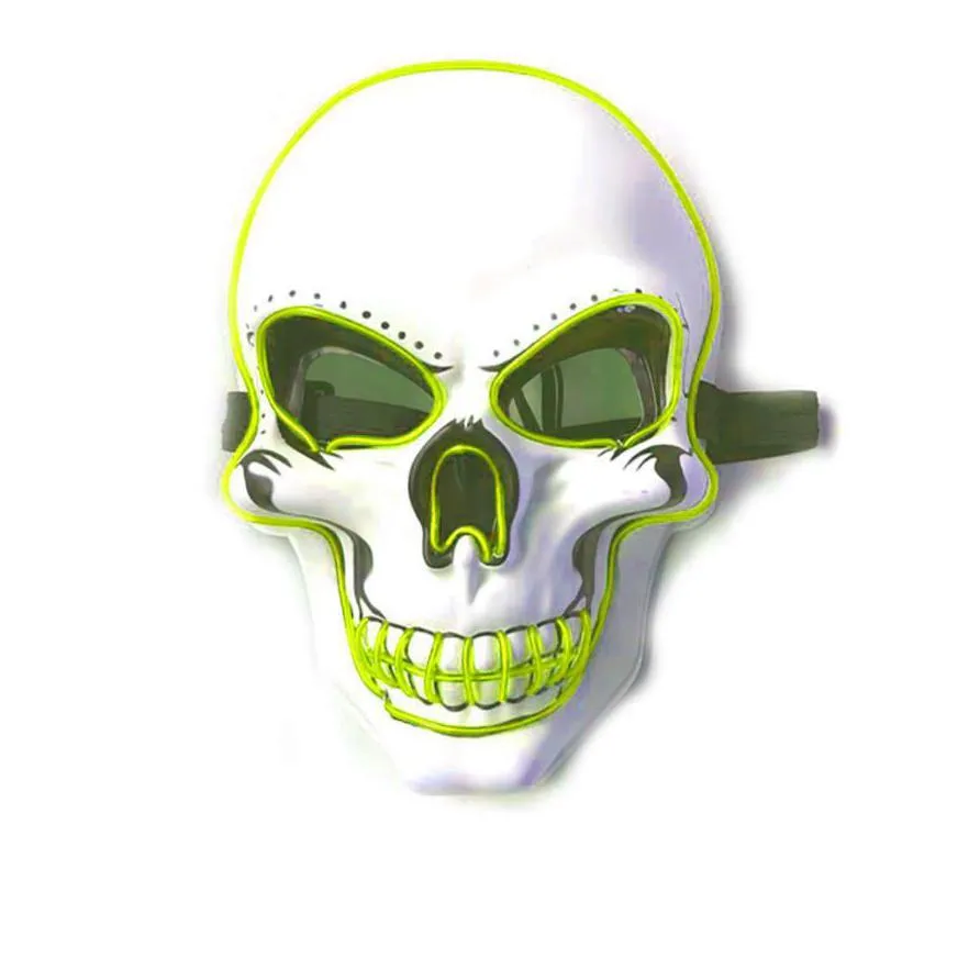 halloween led light up mask el wire skull scary full face masks cs game protectors masquerade party costume glowing props