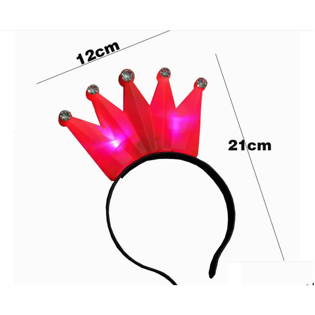led crystal crown headbands light up party rave fancy dress costume light up brithday hen party flashing headbands christmas holiday