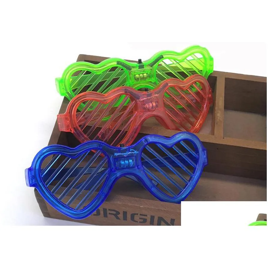 led light up shutter shades sunglasses neon party decoration flashing heart glowing glasses for adults kids