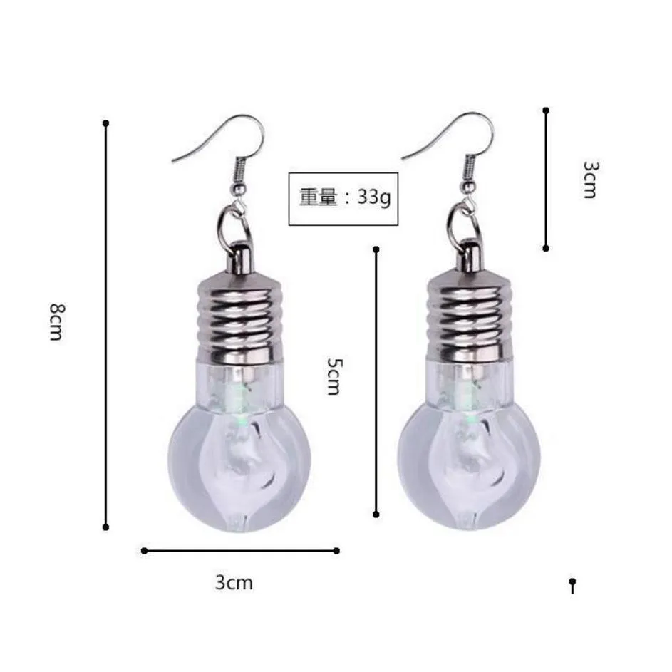 glowing light up bulb earrings dangle earring dance party club disco ball atmosphere props