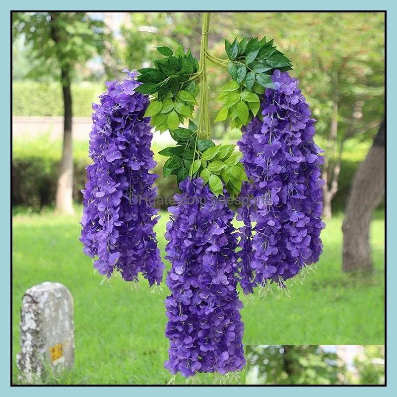 1 1 meter artifical flower rattan elegant wisteria vine for wedding decorations bouquet hanging garland