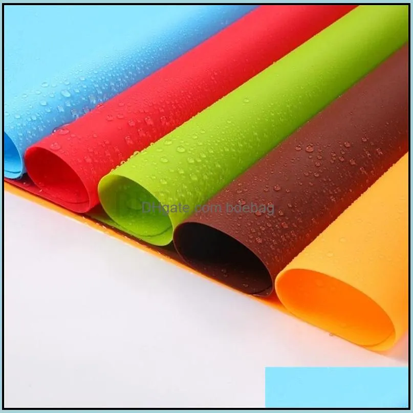 40x30cm silicone mats 12 colors baking mat muitifunction silicone placemat heat insulation antislip pad bakeware kid table placemat