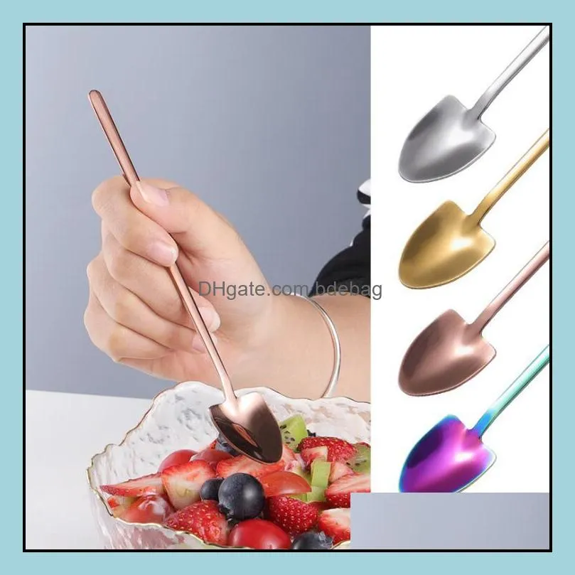 304 stainless steel long handle ice scoop 3 syles head ice spoons home kitchen coffee dessert cocktail stirring spoon