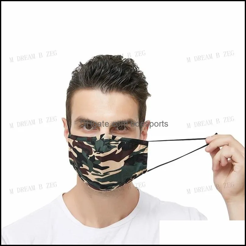 camouflage masks riding hanging ear face mask for adult antidust breathable washable cotton mask reusable m dream b zeg