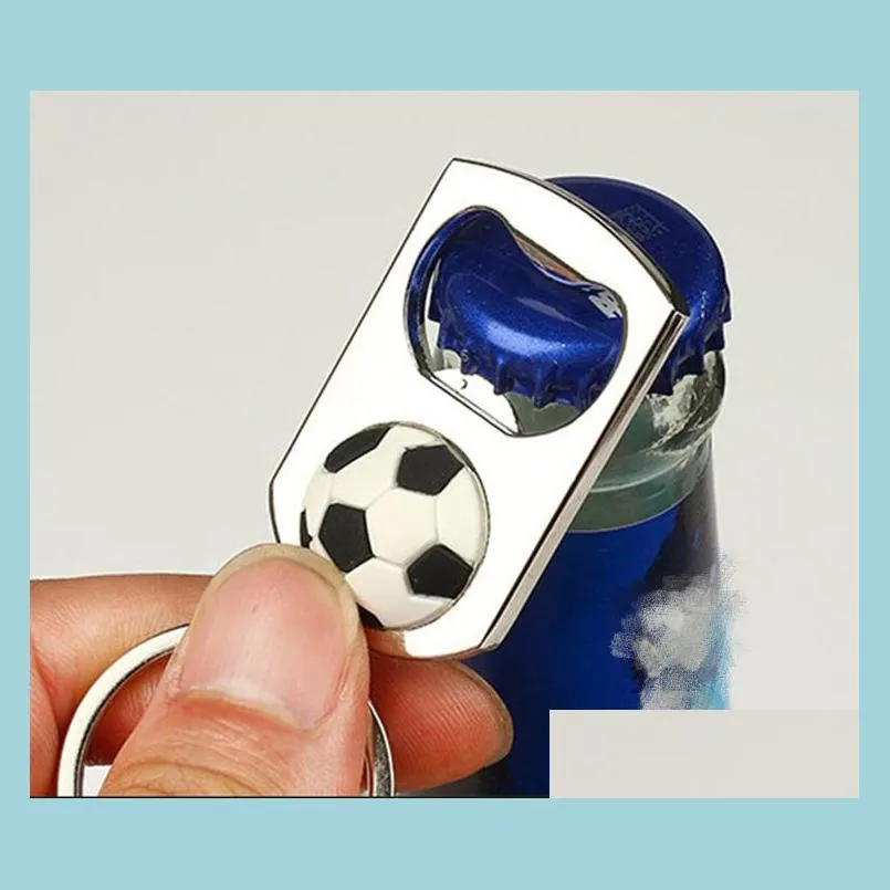 football bottle opener keychain festive gift rugby flask opener keyring sports meeting souvenirs