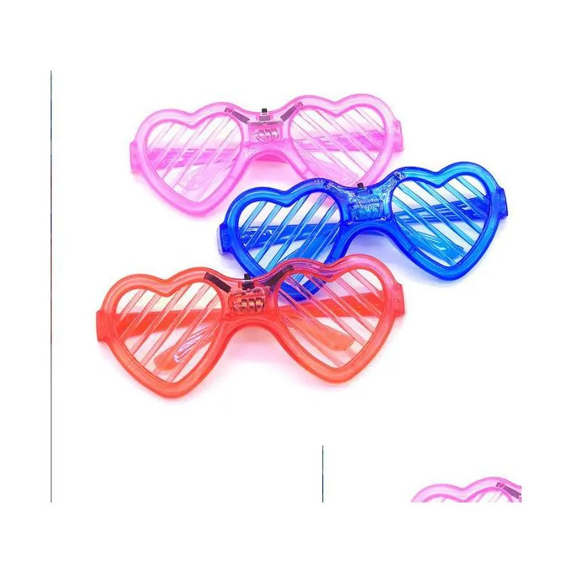 led light up shutter shades sunglasses neon eyewear party decoration flashing heart glowing glasses for adults kids