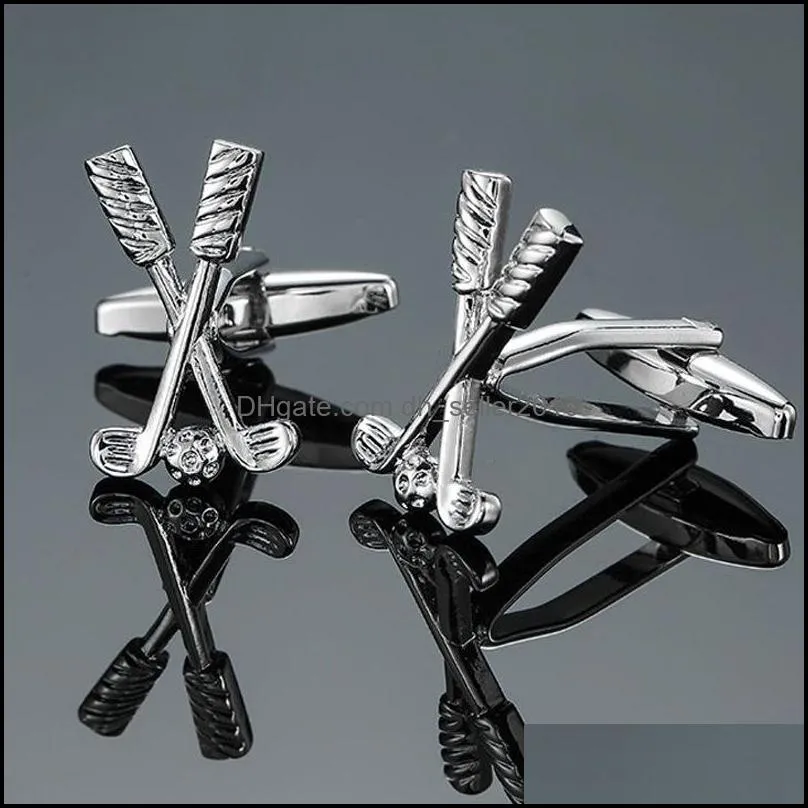 fashion french mens shirt metal brass sports equipment golf hammer wrench enamel cufflinks casual business suit shirt cuff links