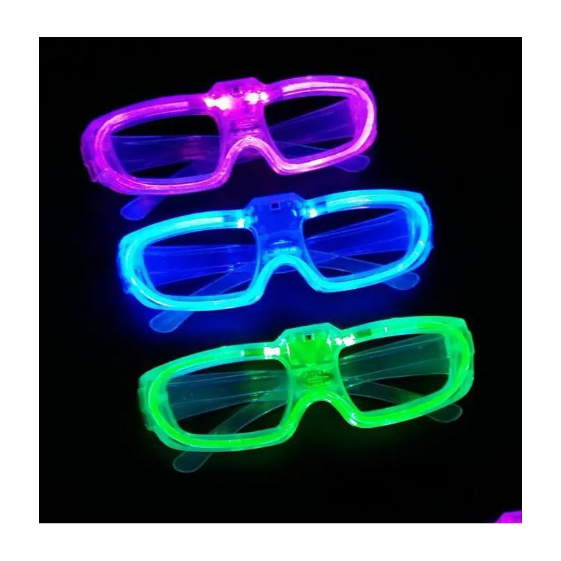 party led shutter glow cold light glasses light up shades flash rave luminous glasses christmas favors cheer atmosphere props colorful