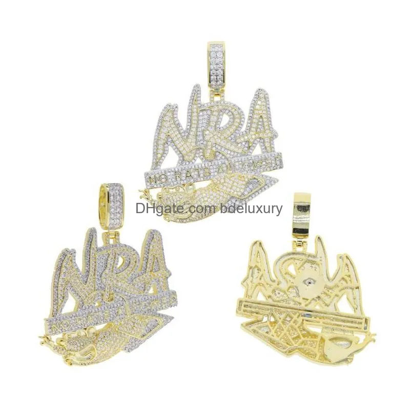 chains 2021 hip hop micro pave cubic zircon letters no rats allowed pendant luxury copper iced out bling nra necklace for mens jewelry