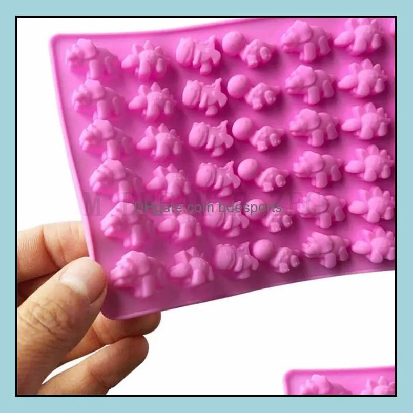 48 holes dinosaur mold silicone gummy cake molds chocolate mold ice cube tray candy fondant mould baking decorating tools