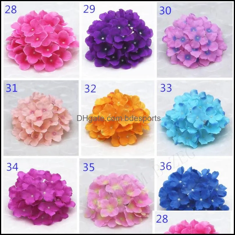 18cm/7 1 artificial hydrangea decorative silk flower head for wedding wall arch diy hair flower home decoration accessory props