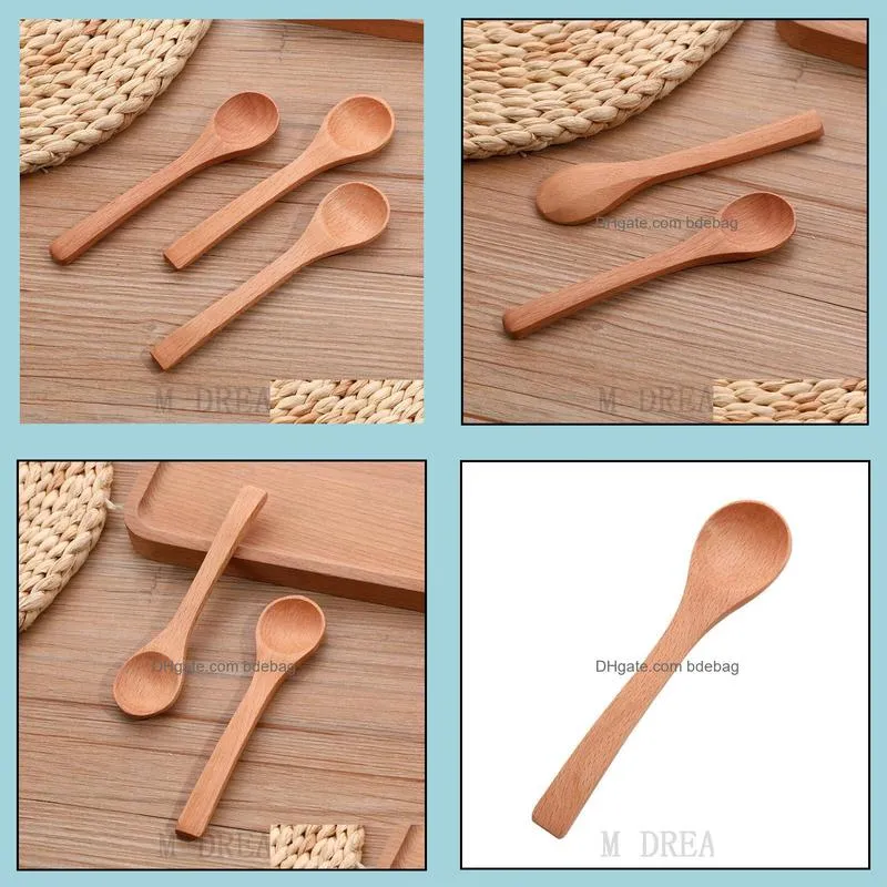 12 7x3cm wooden spoon ice cream honey spoons baby spoons kitchen using small scoop