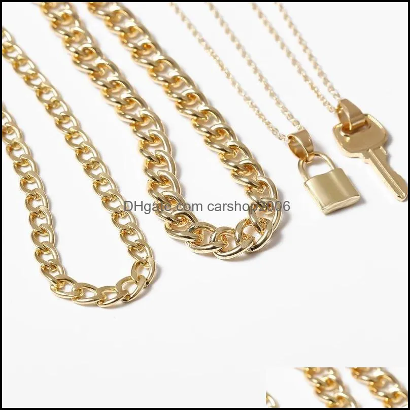 key lock pendant choker necklace neck gold chains necklaces for women fashion jewelry