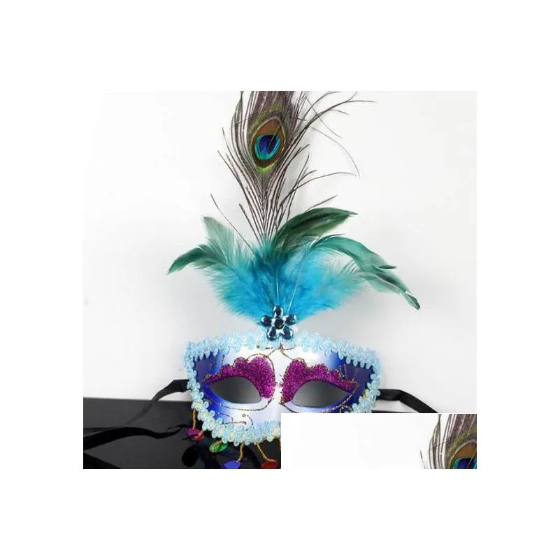 italian party sequins tassel peacock feather mask sexy women lady halloween christmas fancy dress ball festive masks colorful drop