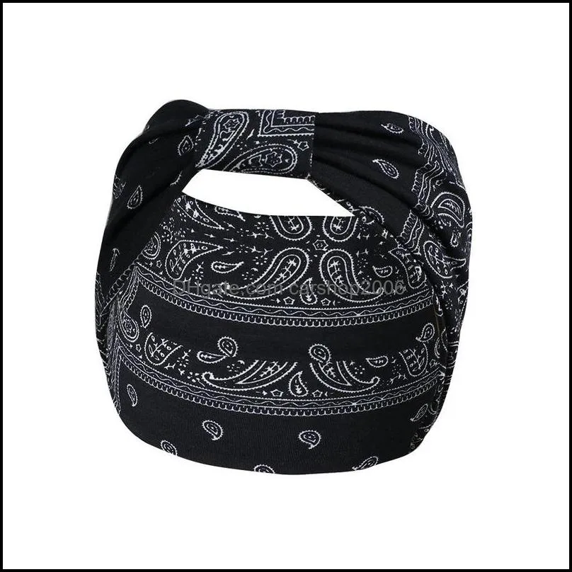 floral print wide headbands bowknot sports yoga stretch wrap hairband hoops women head bands fashion