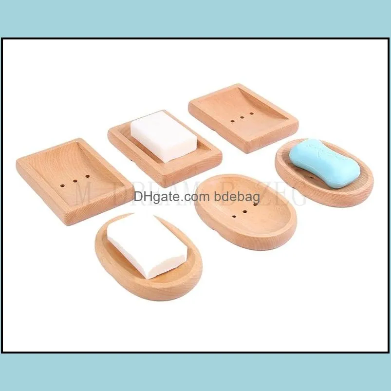 natural wooden soap dishes bathroom shower storage rack solid portable wood drain soap tray arrivel