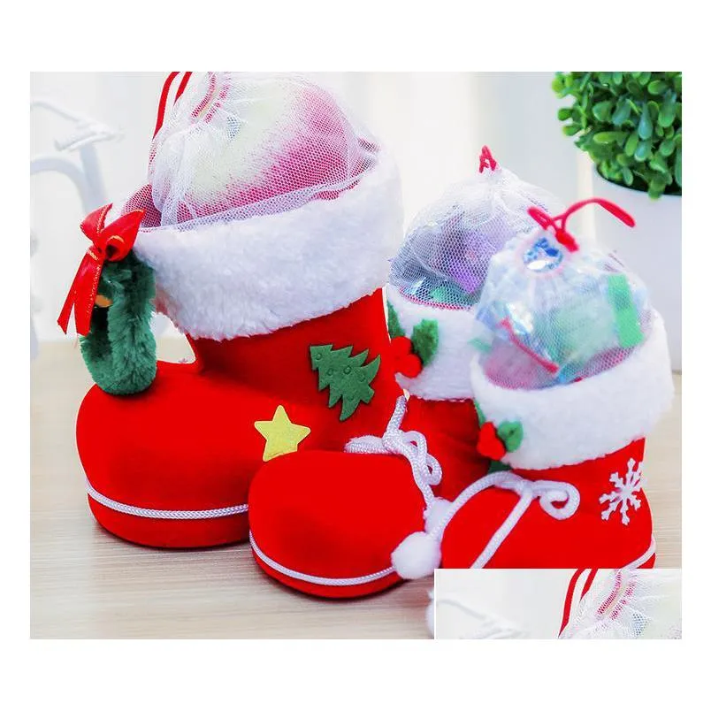christmas gift bag elf spirit candy boot shoes stocking holders xmas party decoration drawstring filler bags pen holder holiday favor s m