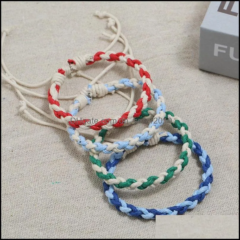 colors weave braid bracelet simple string adjustable bracelets women mens bangle cuff fashion jewelry gift