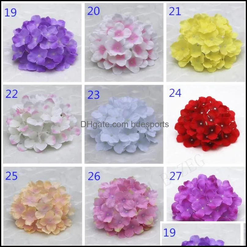 18cm/7 1 artificial hydrangea decorative silk flower head for wedding wall arch diy hair flower home decoration accessory props