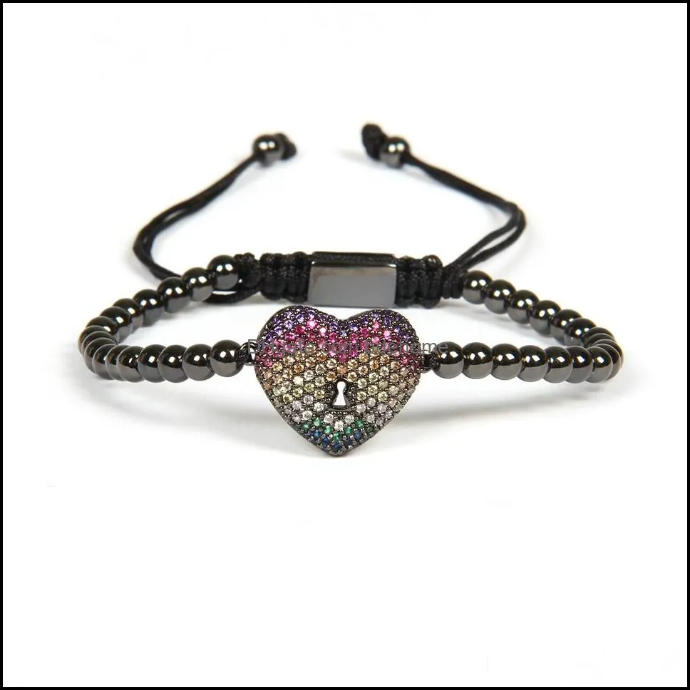 beautiful jewelry wholesale 10pcs/lot new arrival top quality multicolor cz love heart bracelet nice valentines gift