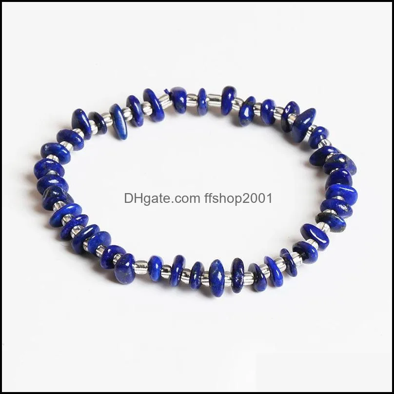natural crystal gravel chip natural stone bracelet semiprecious stone irregular beaded amethyst beads bracelet for women friendship