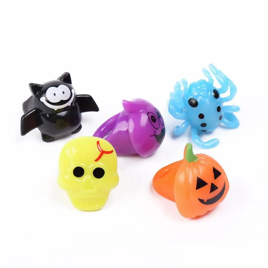 halloween lightup rings glow jewelry party favor rings treasure chest prize box toy filler goodie bag stuffers rubber