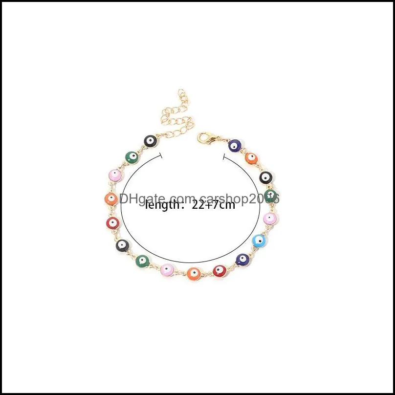 colorful bohemia eye necklace bracelet anklet jewelry set eye beads chokers women fashion jewelry 