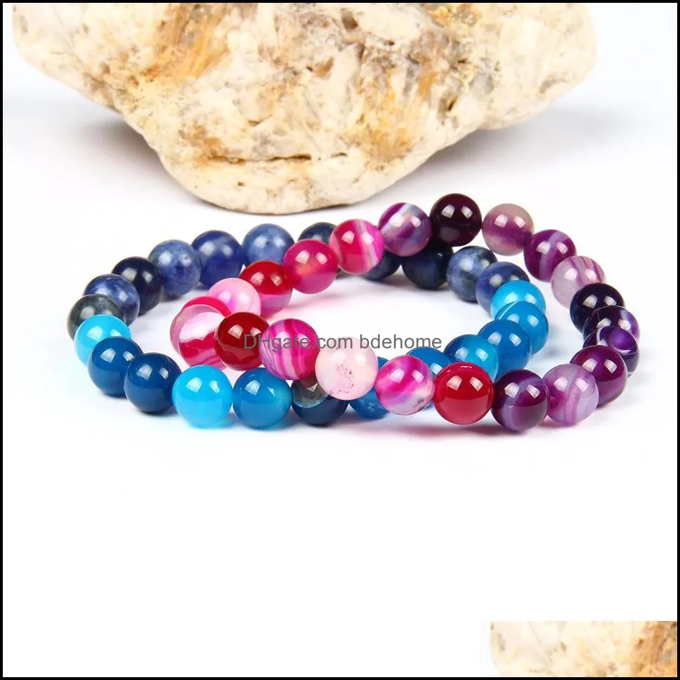 wholesale 10pcs/lot men and womens gift bracelet 8mm natural blue veins snowflake stone beads beaded bracelets