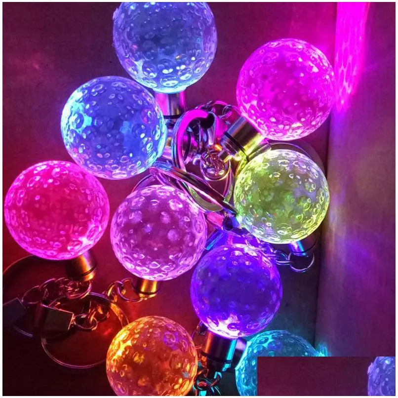 flashing keychain party favor led glowing mini glass earth ball pendant keyring creative lighted up holiday sports club gift