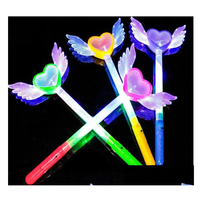 led magic wands flash fairy angel heart wings wand cosplay fancy dress glow sticks party light up atmosphere props props favors gift