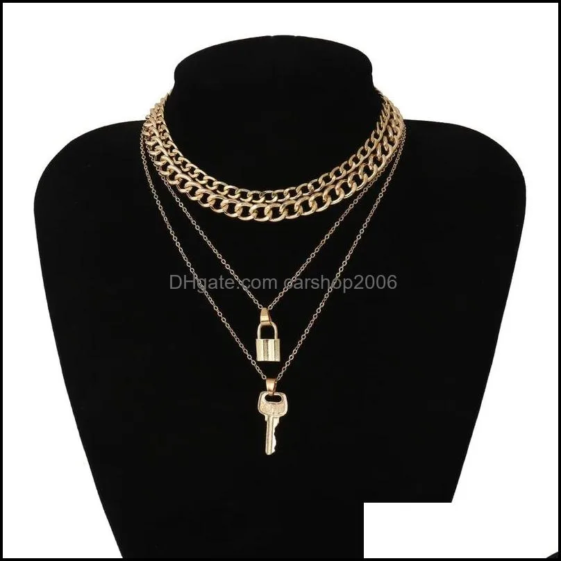 key lock pendant choker necklace neck gold chains necklaces for women fashion jewelry