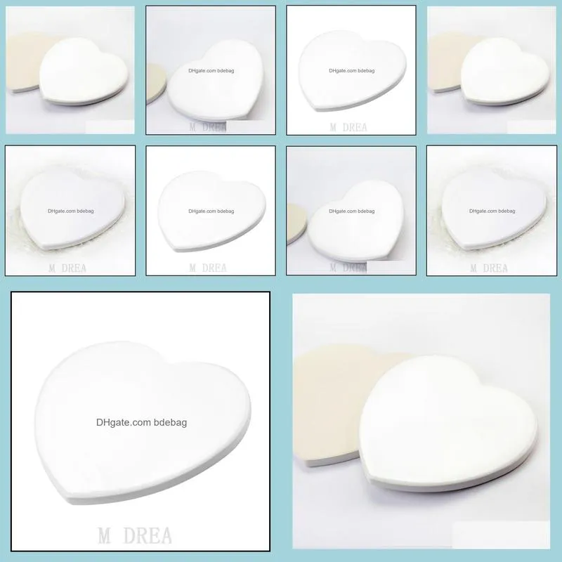 sublimation coaster blank ceramics heart shaped mug pad diy cup mat