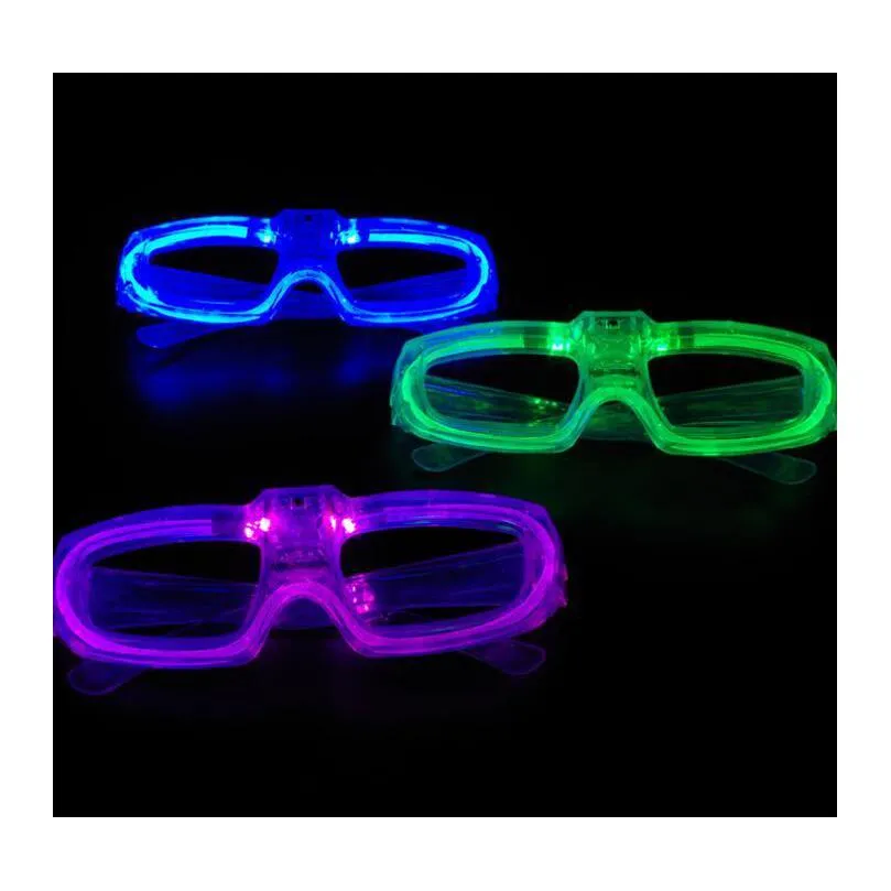 party led shutter glow cold light glasses light up shades flash rave luminous glasses christmas favors cheer atmosphere props festive