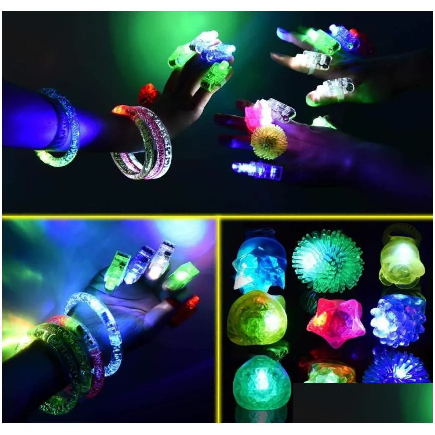 led light up party favors glow in the dark birthday supplies for kid adults halloween flash rings glasses bracelets fiber optic hair lights pendants