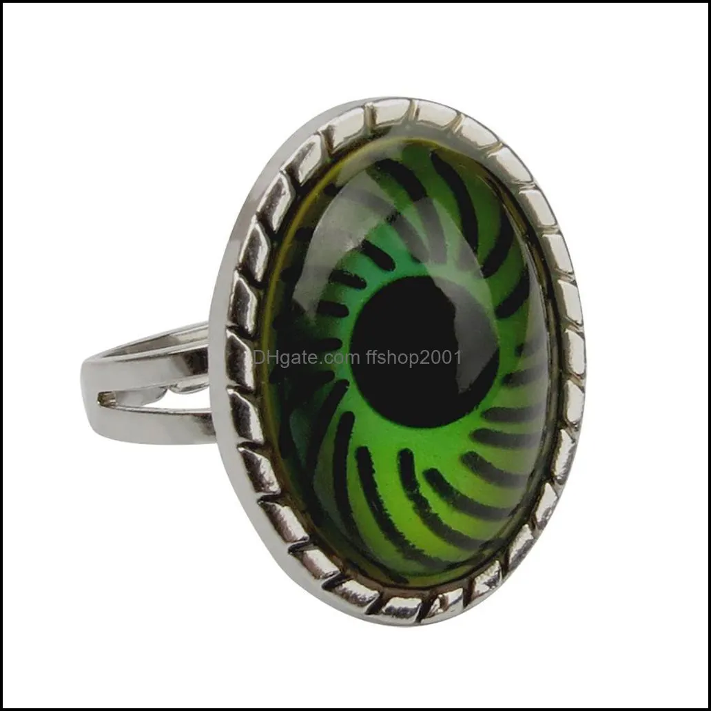 changing color eye ring temperature sensing charm mood rings band fashion jewelry