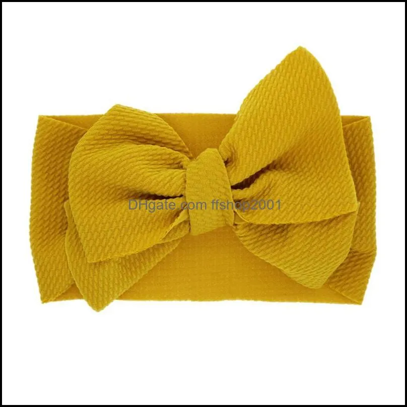 solid color baby children bow knot headband wide elastic hair bands hoods