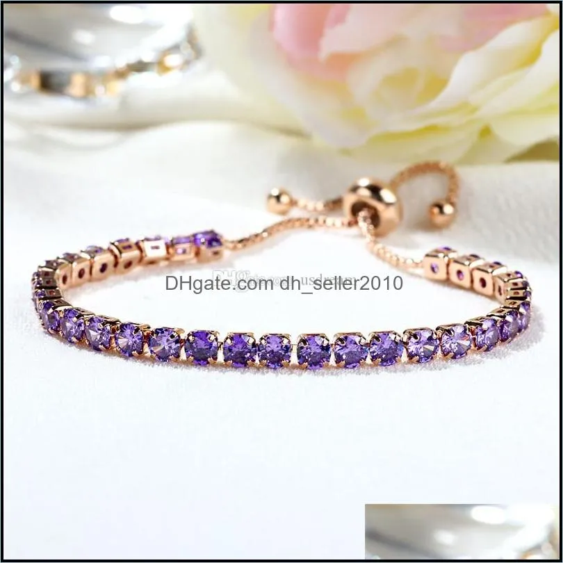 cubic zirconia diamond bracelet iced out silver gold pull adjustable bracelets cuffs women wedding fashion jewelry gift