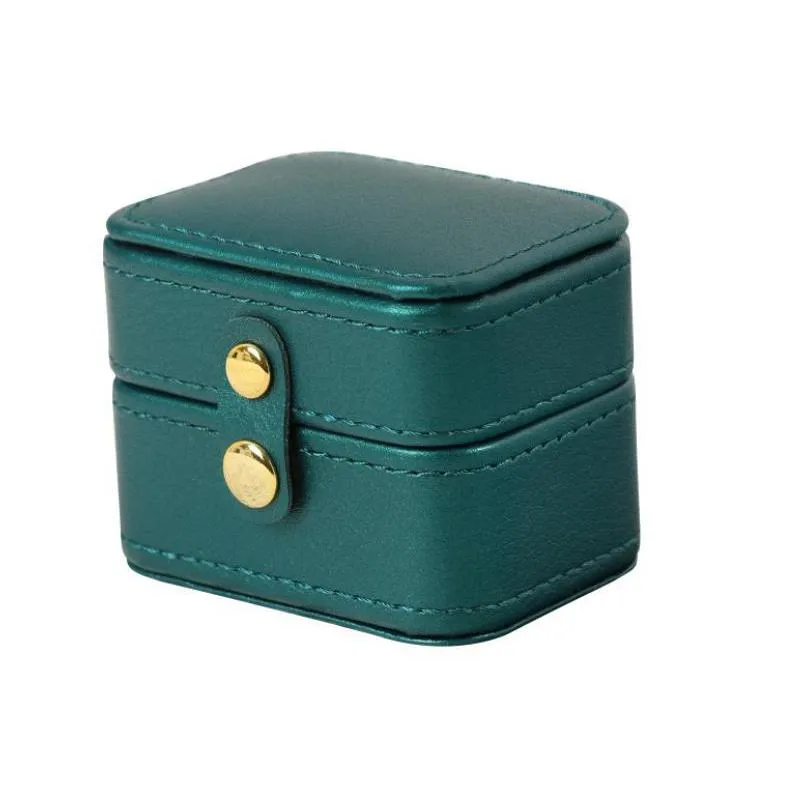 jewelry ring box for 4 rings gift wrap premium gorgeous vintage pu leather storage case holder for wedding ceremony engagement