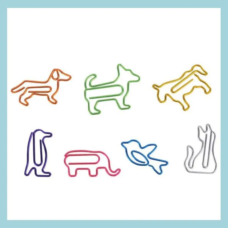 13 styles colorful paper clips animal shaped paperclips book mark filing binding mark for scrapbooks bookmark office school