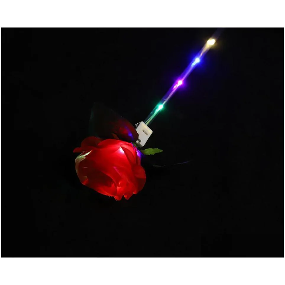 led light up bouquet flowers flashing glowing rose wand sticks wedding deocr valentines day party memorial gift