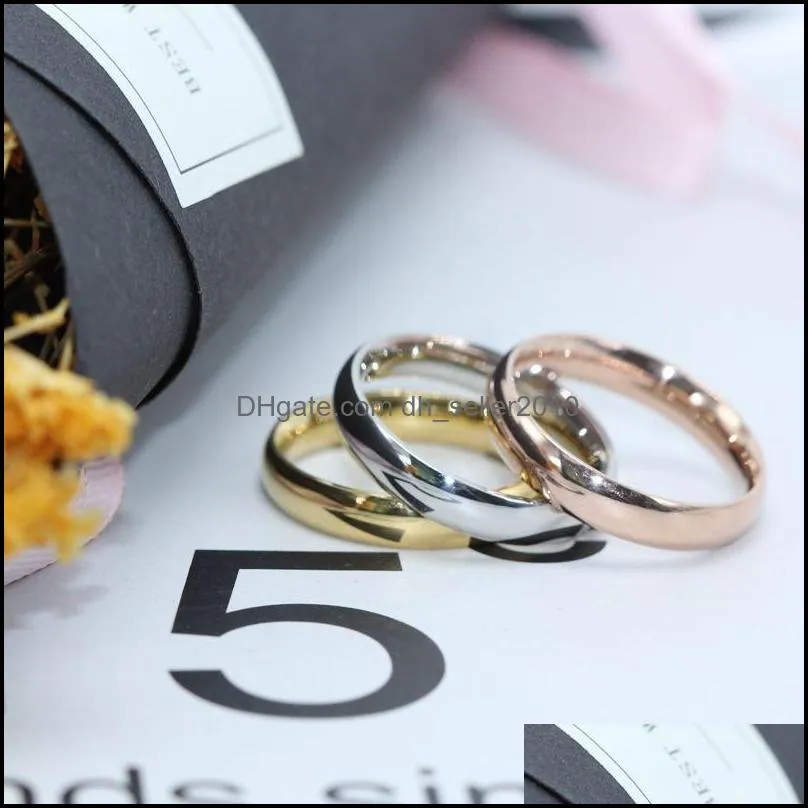 stainless steel blank ring gold blue simple band rings finger women mens ring fashion jewelry gift