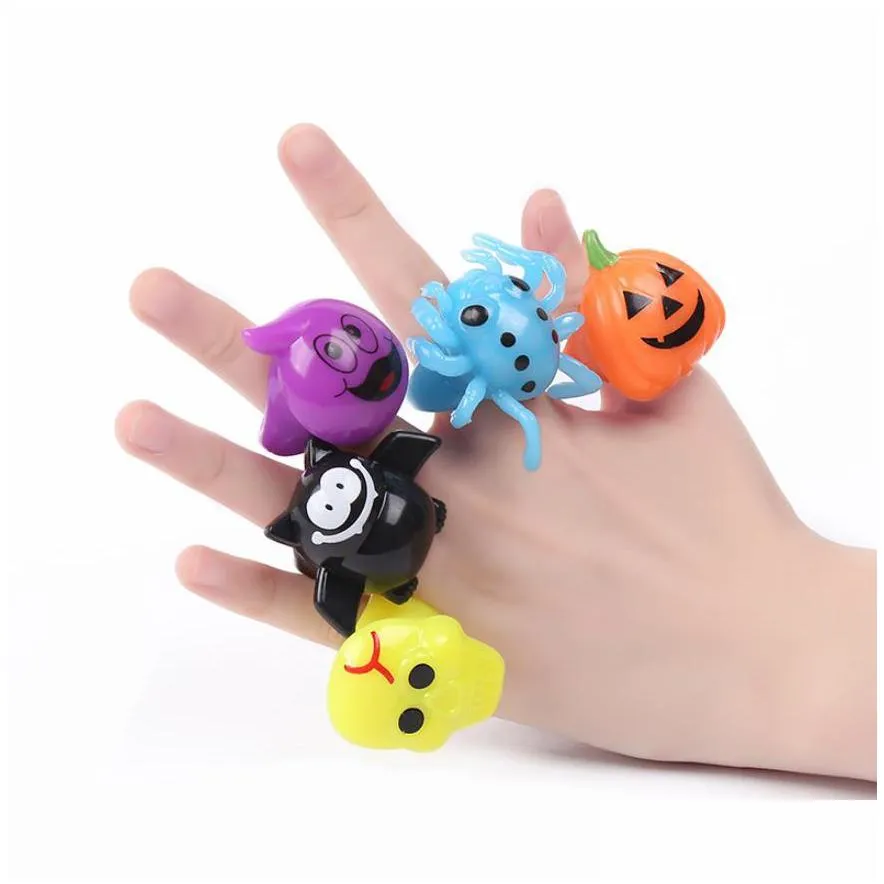 halloween lightup rings glow jewelry party favor rings treasure chest prize box toy filler goodie bag stuffers rubber