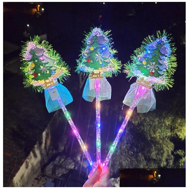 led light up christmas tree magic wands decorations glow flash stick blinky xmas birthday holiday party favor costume accessory for princess