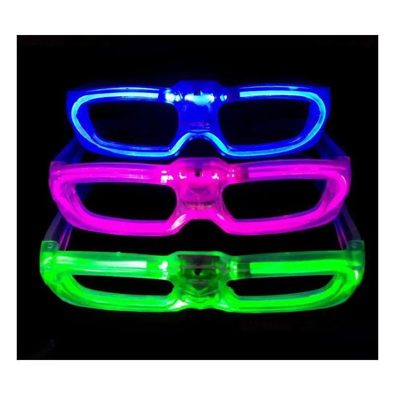 party led shutter glow cold light glasses light up shades flash rave luminous glasses christmas favors cheer atmosphere props festive