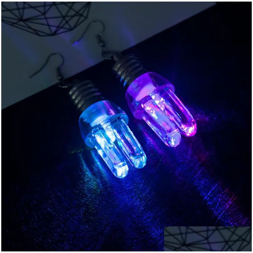 glowing light up bulb earrings dangle earring dance party club disco ball atmosphere props