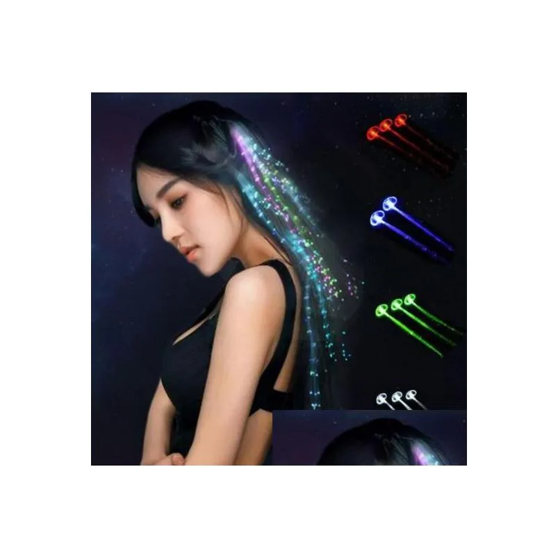 led colour flash braid light up fibre braids hair extension disco night club concert dancing party rock atmosphere props favors