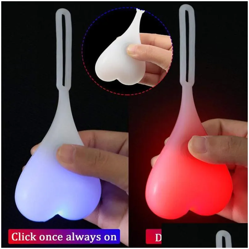 usefull party favors safety bike tail heart ball creative silicone cycling night warning leds waterproof  light red green blue