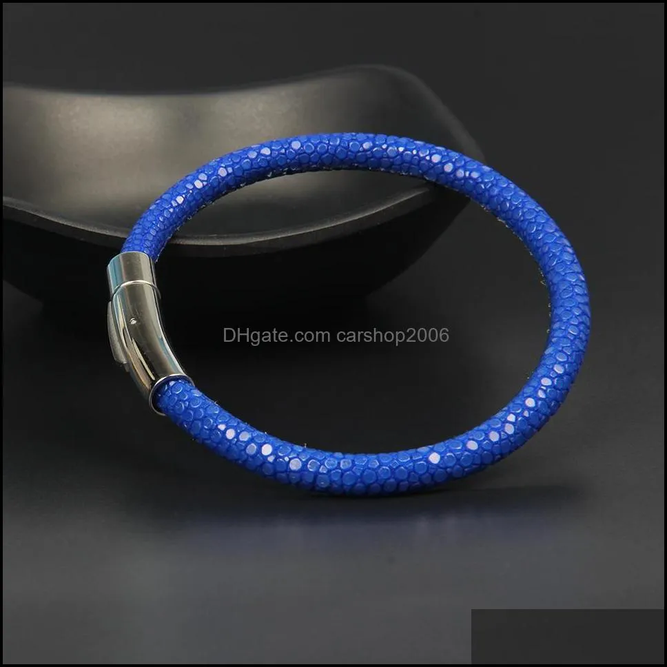 2019 design bangle jewelry classic leather/stingray leather bracelets 1pcs simple stainless steel stingray jewelry for men